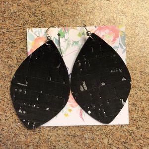 Black & Gold Cork Earrings